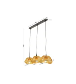 Lampa wisząca ALOHA DROP TRE 80 cm naturalna