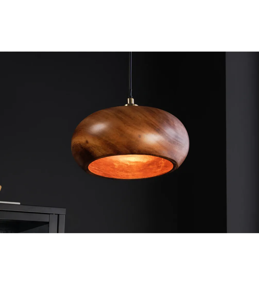Lampa wisząca ALVA 25 cm drewno akacja