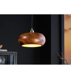 Lampa wisząca ALVA 25 cm drewno akacja