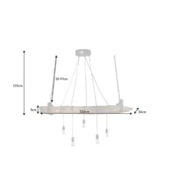 Lampa wisząca Barracuda 152 cm naturalna