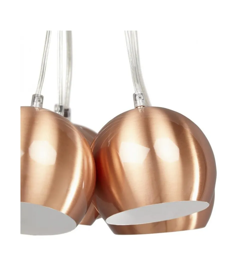Lampa wisząca BOOMI 7 kloszy miedziana