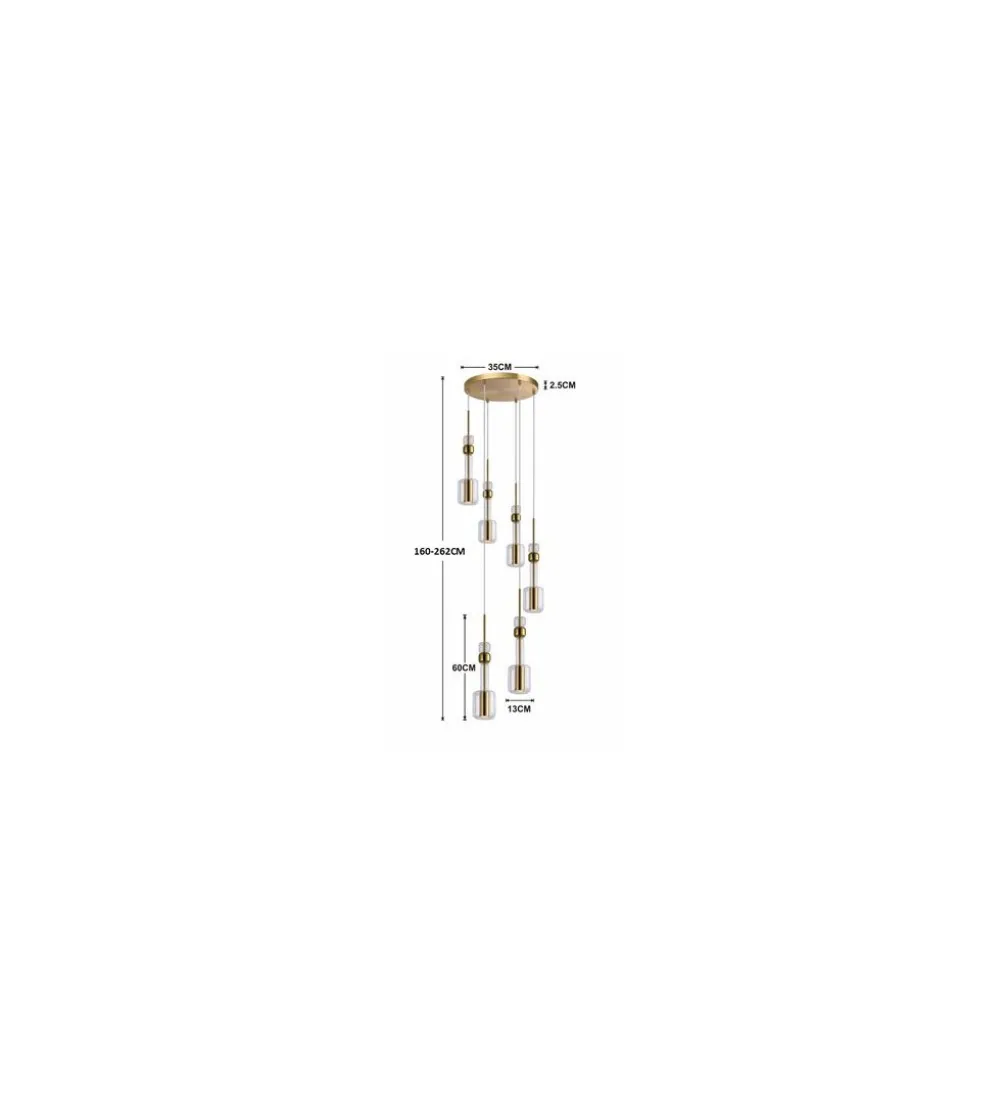 Lampa wisząca CANDY BAR 44 cm złota
