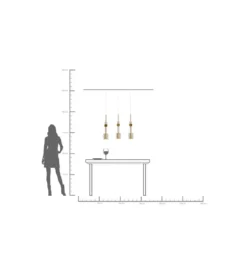 Lampa wisząca CANDY BAR 70 cm złota
