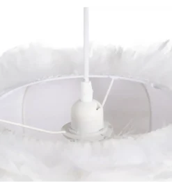 Lampa wisząca CLOUDI 40 cm Pióro biała