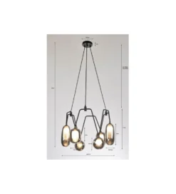 Lampa wisząca COLUMBO 58 cm czarna