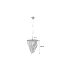Lampa wisząca CRYSTAL 50 cm czarne szkło pryzmaty szare