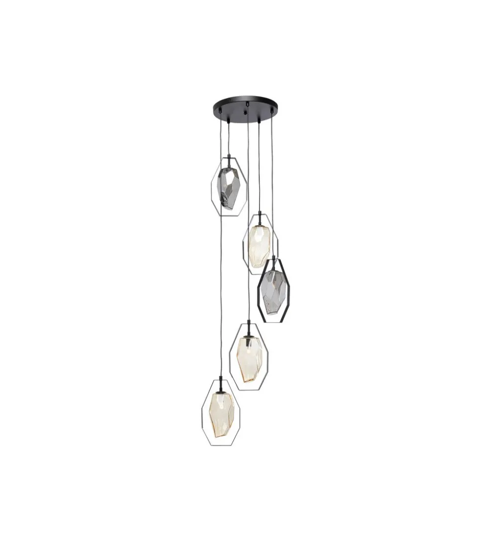 Lampa wisząca Diamond Fever Spiral 42 cm czarna