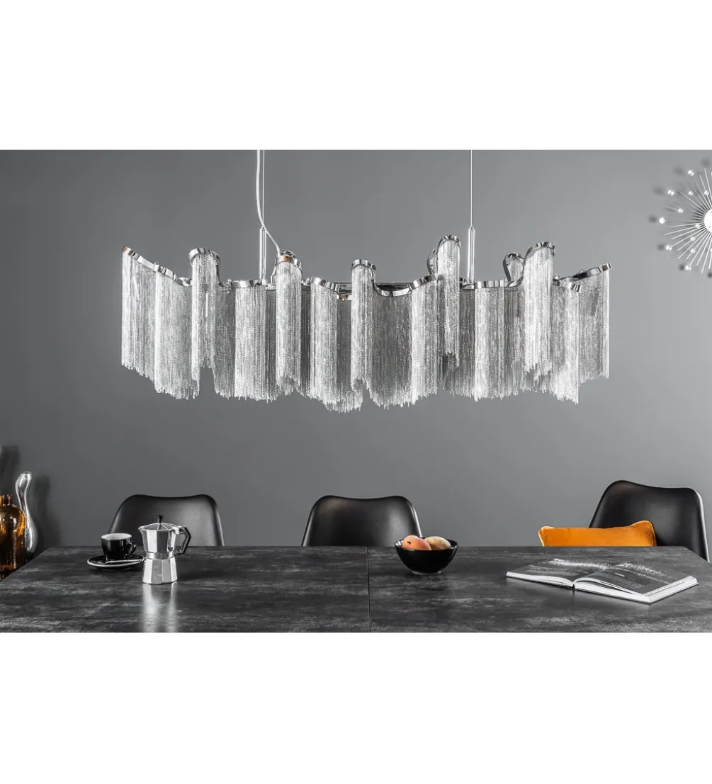 Lampa wisząca Elegance 118 cm srebrna