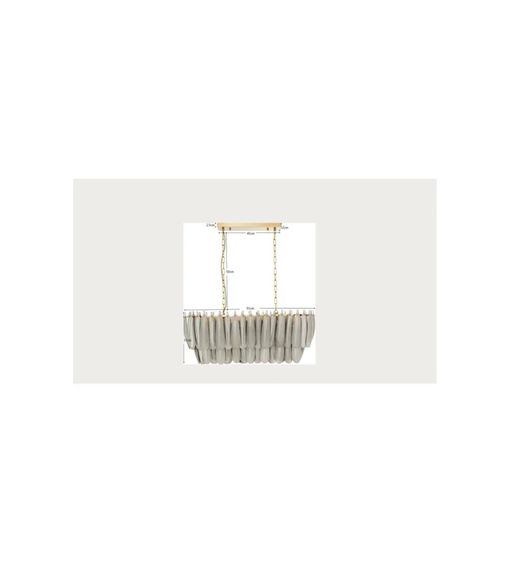 Lampa wisząca FEATHER 95 cm szara