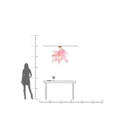 Lampa wisząca Feather Palm 87 cm różowa