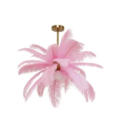 Lampa wisząca Feather Palm 87 cm różowa