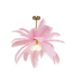 Lampa wisząca Feather Palm 87 cm różowa