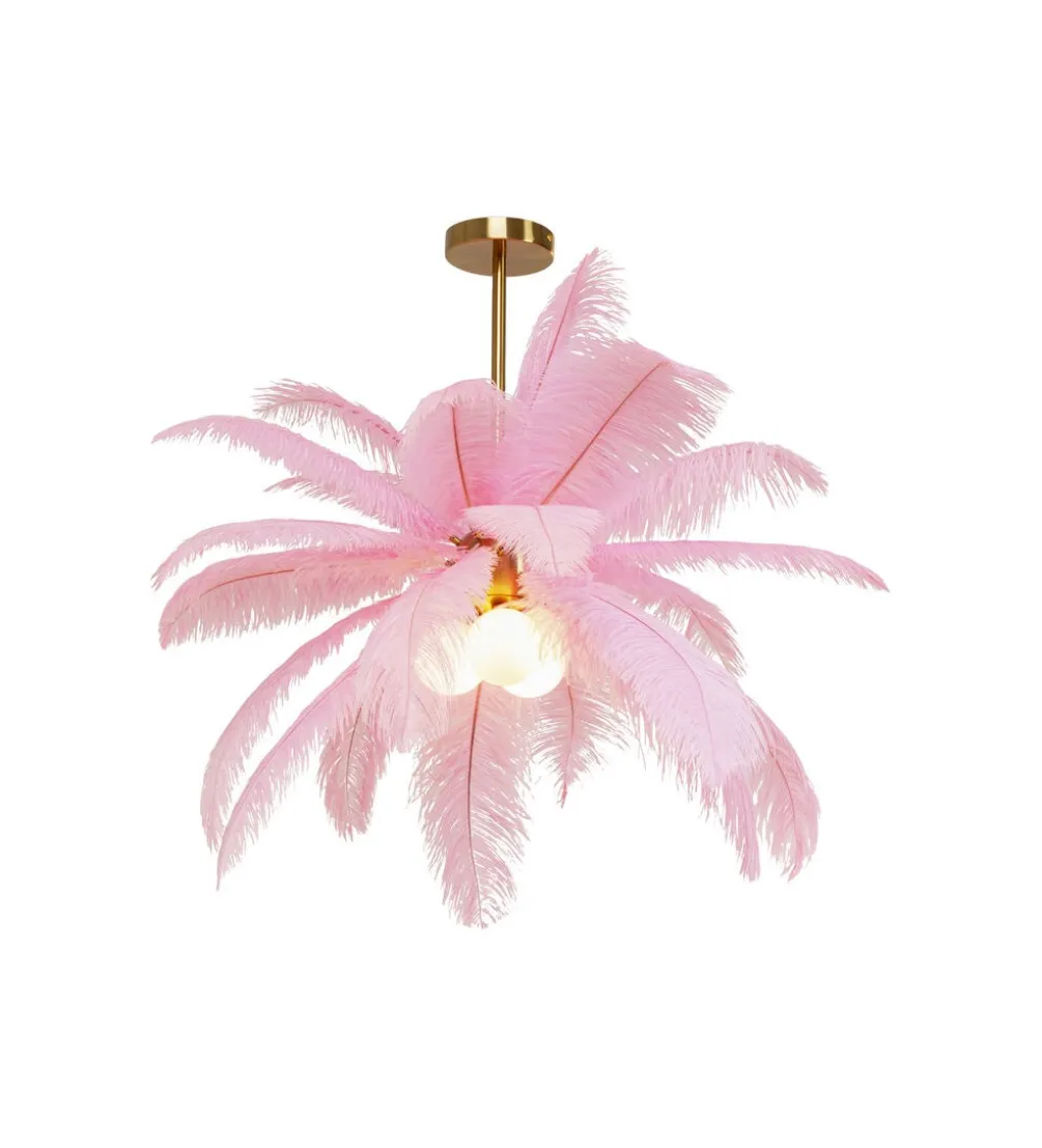 Lampa wisząca Feather Palm 87 cm różowa