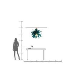Lampa wisząca FEATHER PALM 87 cm zielona