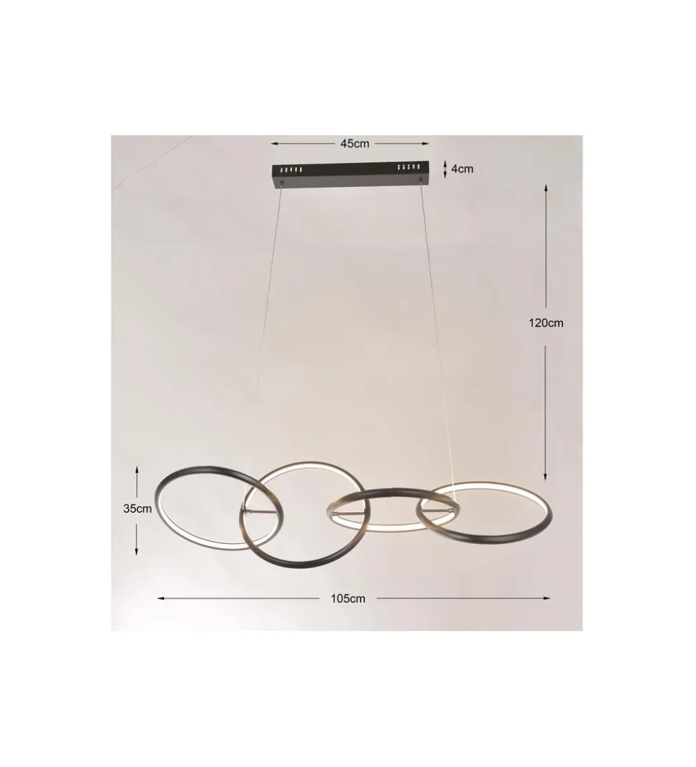 Lampa wisząca GALAXY LED 155 cm czarna