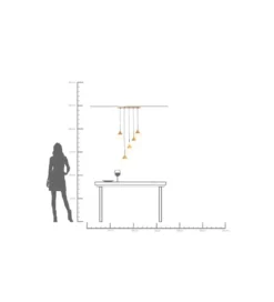Lampa wisząca Gocce 70 x 140 cm