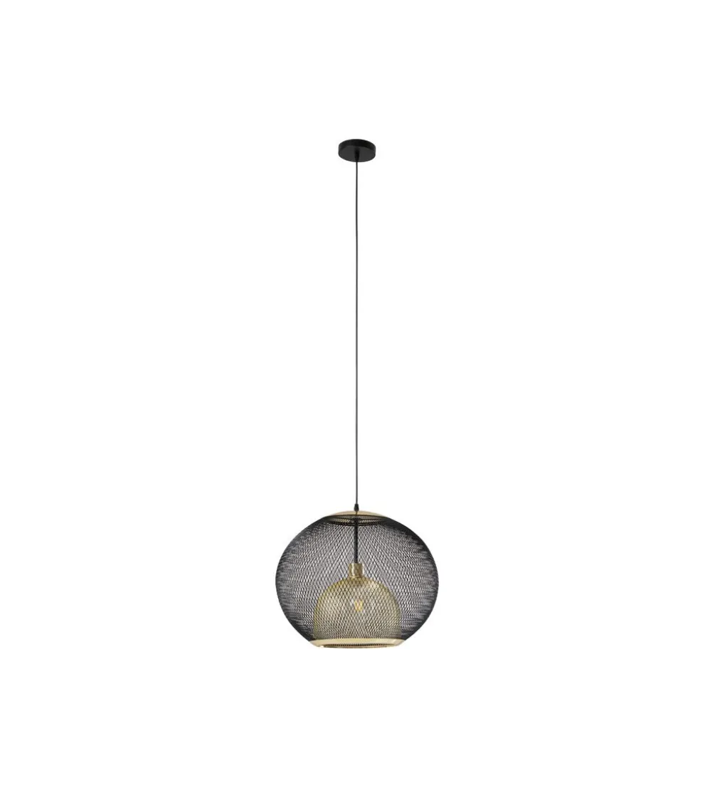 Lampa wisząca GRATO 45 cm czarno złota