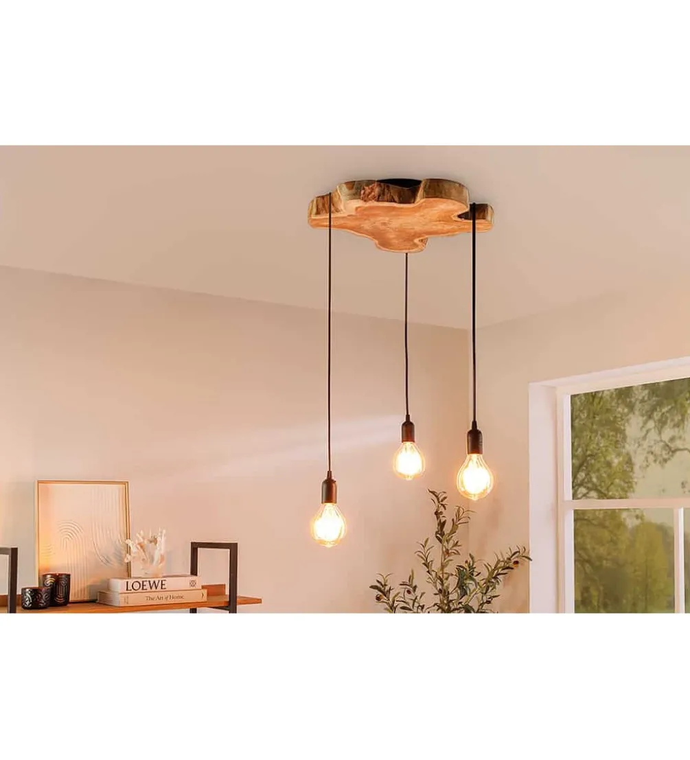 Lampa wisząca KORA 50 cm Drewno Longan