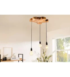 Lampa wisząca KORA 50 cm Drewno Longan
