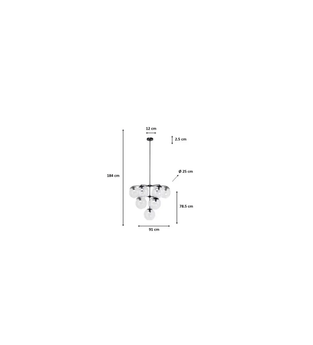 Lampa wisząca LASMINA 91 cm czarna