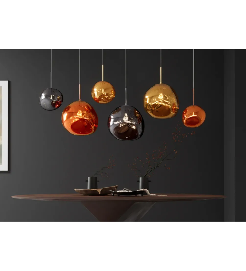 Lampa wisząca LIQUID DIAMOND 20 cm szkło dymione