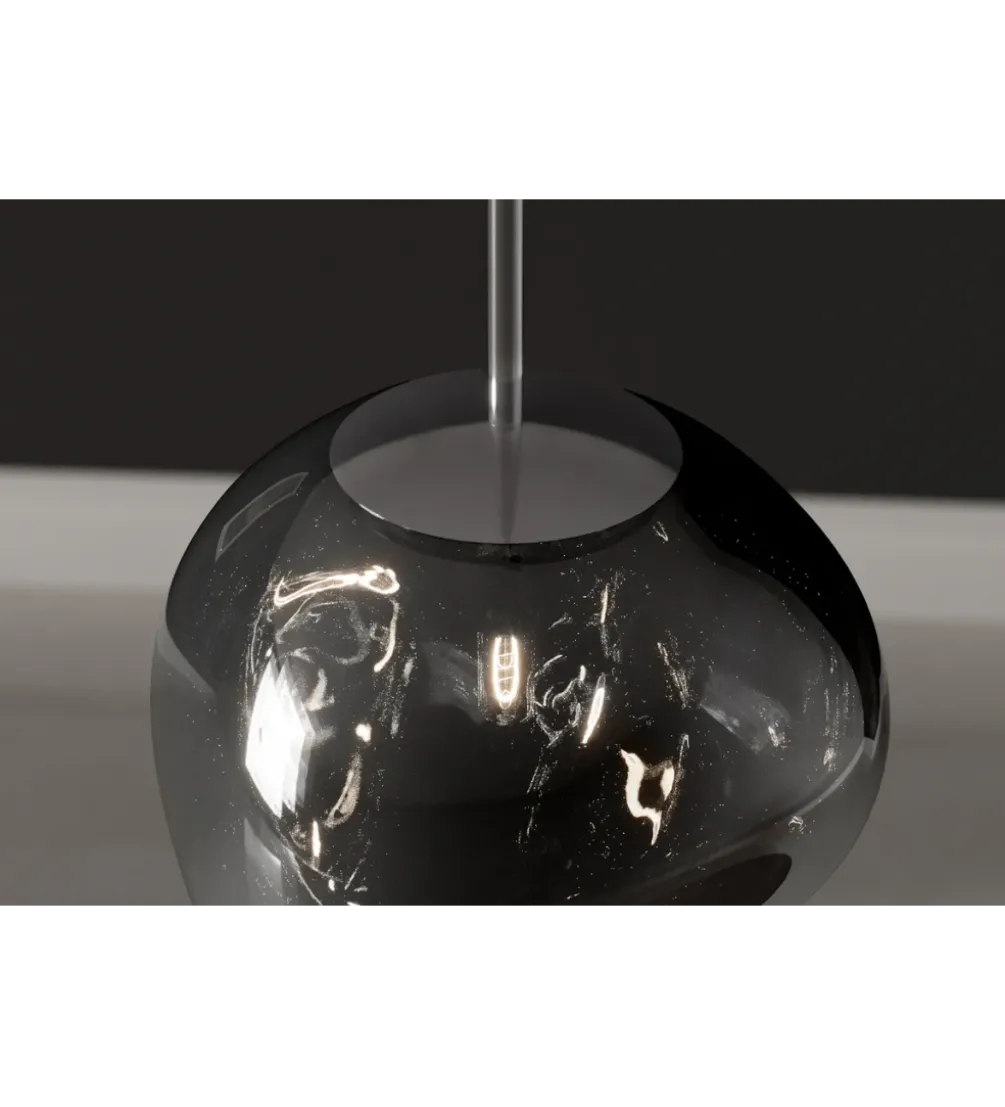 Lampa wisząca LIQUID DIAMOND 20 cm szkło dymione