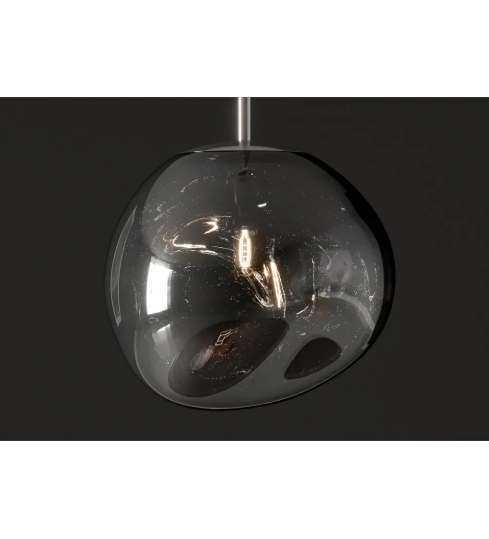 Lampa wisząca LIQUID DIAMOND 20 cm szkło dymione