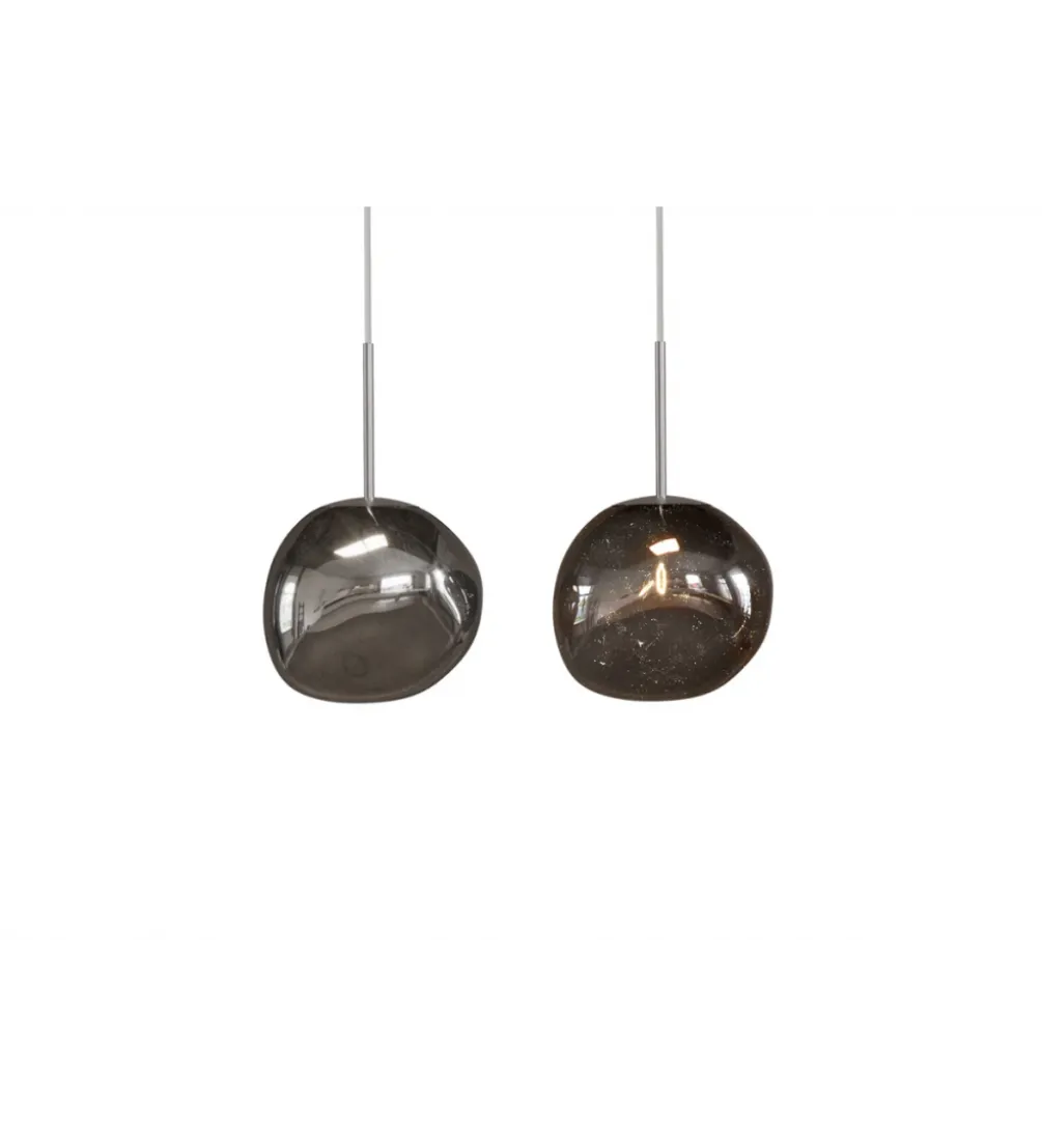 Lampa wisząca LIQUID DIAMOND 20 cm szkło dymione