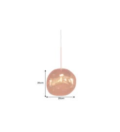 Lampa wisząca LIQUID DIAMOND 20 cm szkło miedź