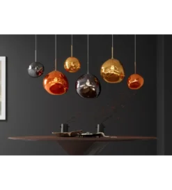 Lampa wisząca LIQUID DIAMOND 20 cm szkło miedź