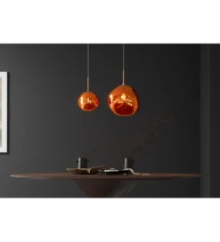 Lampa wisząca LIQUID DIAMOND 20 cm szkło miedź