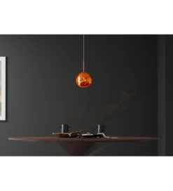 Lampa wisząca LIQUID DIAMOND 20 cm szkło miedź