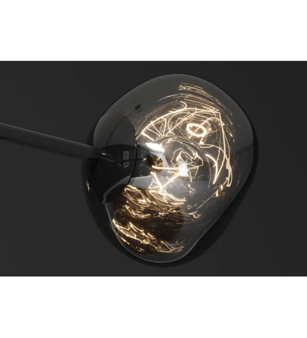 Lampa wisząca LIQUID DIAMOND 5 kloszy szkło dymione