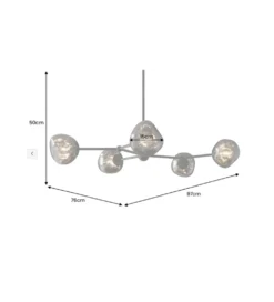 Lampa wisząca LIQUID DIAMOND 5 kloszy szkło dymione