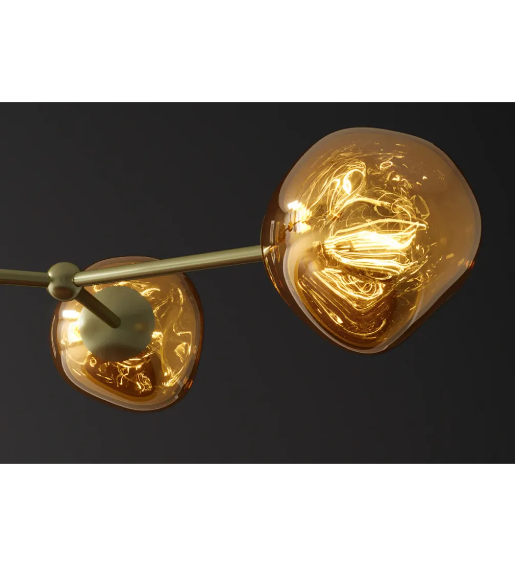 Lampa wisząca LIQUID DIAMOND 5 kloszy szkło złoty