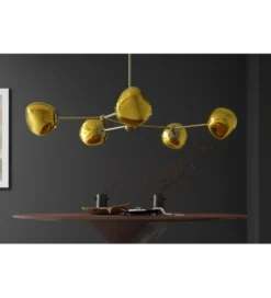 Lampa wisząca LIQUID DIAMOND 5 kloszy szkło złoty