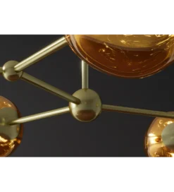 Lampa wisząca LIQUID DIAMOND 5 kloszy szkło złoty
