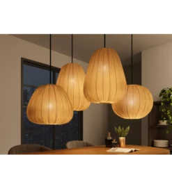 Lampa wisząca ORGANIC 45 cm tkanina naturalny