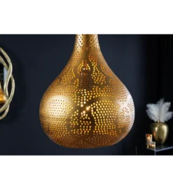 Lampa wisząca ORIENT LIVING 50 cm ze złotym dekorem