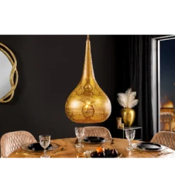 Lampa wisząca ORIENT LIVING 50 cm ze złotym dekorem