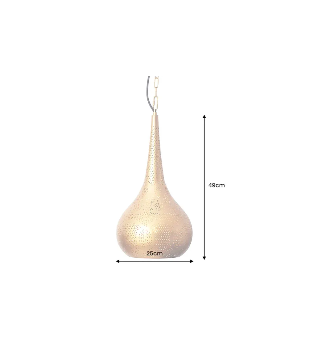 Lampa wisząca ORIENT LIVING 50 cm ze złotym dekorem