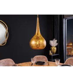 Lampa wisząca ORIENT LIVING 50 cm ze złotym dekorem