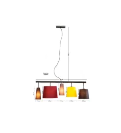 Lampa wisząca PARECCHI 100 cm wielokolorowa