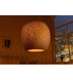 Lampa wisząca PAVO Nest 35 cm bambus