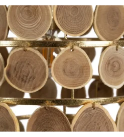 Lampa wisząca PORBELMA 58 cm złota naturalna