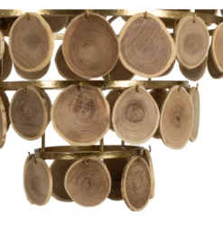 Lampa wisząca PORBELMA 58 cm złota naturalna