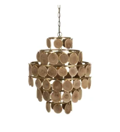 Lampa wisząca PORBELMA 58 cm złota naturalna