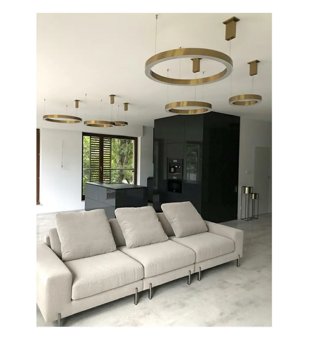 Lampa wisząca RING 60 cm złota