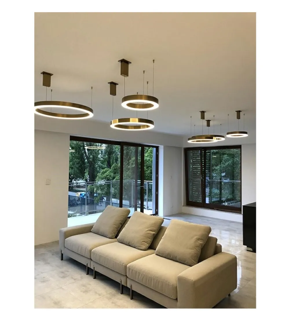Lampa wisząca RING 60 cm złota
