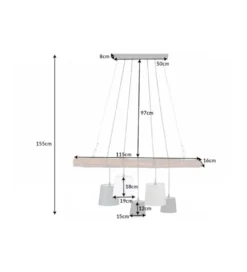 Lampa wisząca Saint-Louis 115 cm drewno driftowe